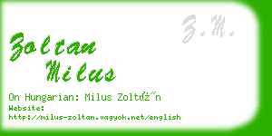 zoltan milus business card